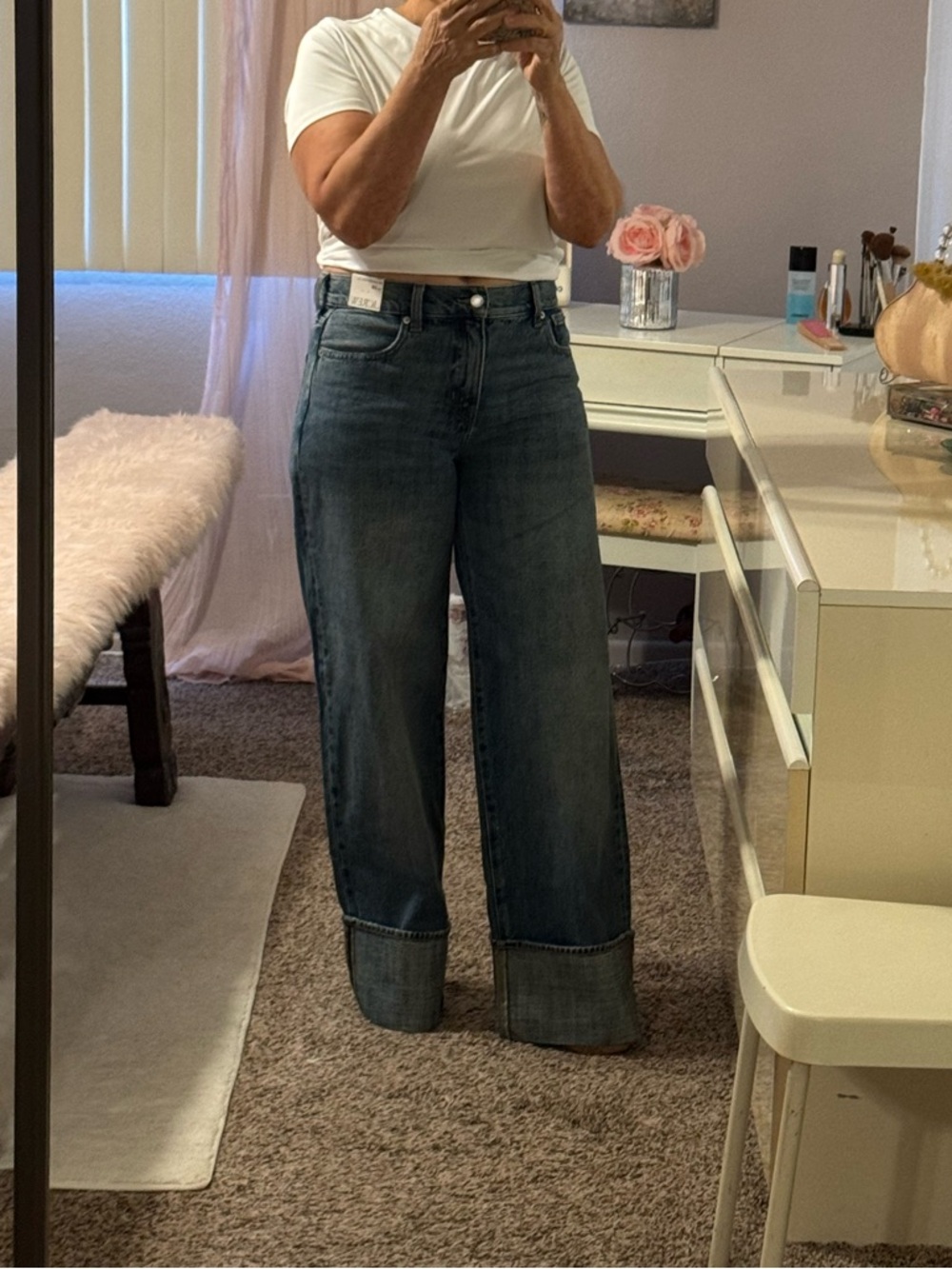J. Crew High-Rise Wide Leg Jeans - Medium Blue Wash